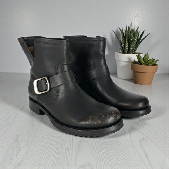 Frye Shoes - Frye Veronica Leather Bootie Women's Size 7 Antiqued Black Distressed  NIB